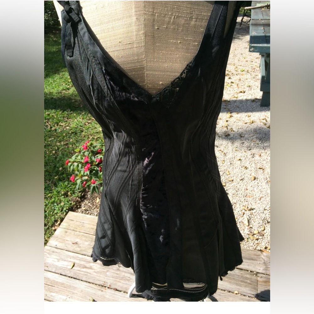 VINTAGE RUNWAY COUTURE Marithé + François Girbaud PARIS BLK/ WHT SUSPENDER DRESS